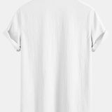 Crinkled Textured V Neck Shirt