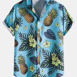 Tropical Floral Pineapple Print Shirt