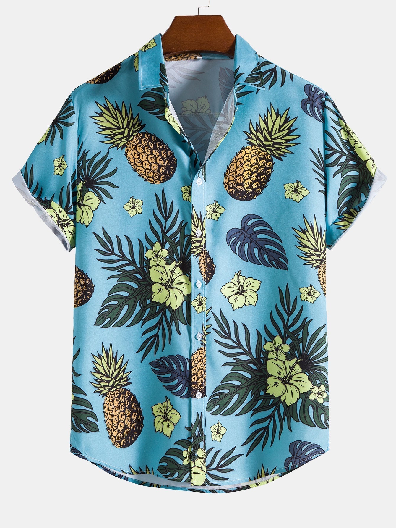 Tropical Floral Pineapple Print Shirt