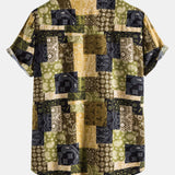 Paisley Geometry Print Button Up Shirt