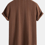 Geometry Rhombus Jacquard Shirt & Crinkle Textured Pants Set