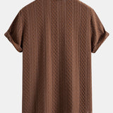 Geometry Rhombus Jacquard Shirt & Linen Blend Drawstring 7" Shorts Set