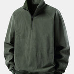 Quarter Zip Corduroy Raglan Sleeve Sweatshirt & Corduroy Pants Set