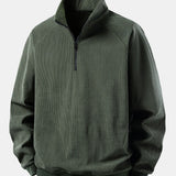 Quarter Zip Corduroy Raglan Sleeve Sweatshirt & Corduroy Pants Set
