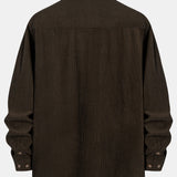 Long Sleeve Corduroy Pocket Button Up Shirt