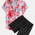 Tropical Print Shirt & Swim Shorts Set