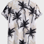 Palm Tree Print Shirt & Swim Shorts Set