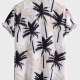 Palm Tree Print Shirt & Swim Shorts Set