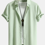 Checkerboard Jacquard Button Up Shirt