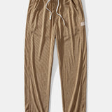 Contrast Corduroy Polo Collar Sweatshirt & Corduroy Pants Set