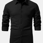 Long Sleeve Muscle Fit Ribbed Button Up Shirt