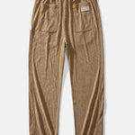 Contrast Corduroy Polo Collar Sweatshirt & Corduroy Pants Set