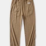 Contrast Corduroy Polo Collar Sweatshirt & Corduroy Pants Set