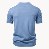 RIBBED KNIT POLO FOR MEN