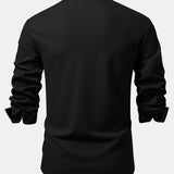 Long Sleeve Muscle Fit Ribbed Button Up Shirt