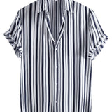 Stripes Short Sleeve Casual Shirts