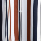 Colored Striped Print Shirt & Swim Shorts Set