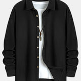 Long Sleeved Waffle Button Up Shirt