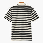 Horizontal Stripe Polo with Contrast Collar
