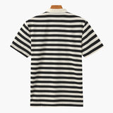 Horizontal Stripe Polo with Contrast Collar