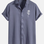 Rose Print Short Sleeve Shirts