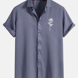 Rose Print Short Sleeve Shirts