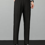 Contrast Trim Textured Zipper Knit Polo & Tapered Trousers Set