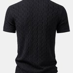 Twisted Jacquard Knit Shirt & Slim Fit Tapered Trousers Set