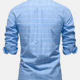 Cowboy Embroidery Cotton Plaid Button Up Shirt