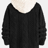 Geometric Jacquard Teddy Hooded Shirt
