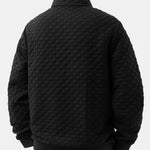 Checkerboard Jacquard Quarter Zip Sweatshirt & Jogger Pants Set