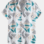 Geometric Print Shirt & Swim Shorts Set