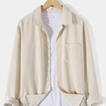 Long Sleeved Corduroy Revere Collar Shirt