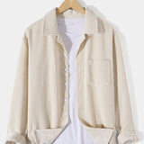 Long Sleeved Corduroy Revere Collar Shirt