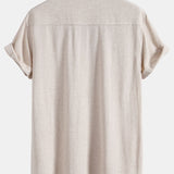 Linen Rayon Blend Pocket Utility Shirt