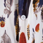 Feather Print Button Up Shirt