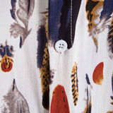 Feather Print Button Up Shirt