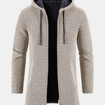 Long Line Textured Hooded Sweater & Chino Cargo Jogger Pants Set