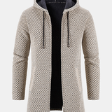 Long Line Textured Hooded Sweater & Chino Cargo Jogger Pants Set