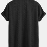 Floral Checkerboard Jacquard Cuban Shirt