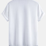 Contrast Ribbed Shirt & Drawstring Ribbed Shorts Set