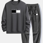 Paris Dream Maker Print Crew Neck Sweatshirt & Jogging Pants Set