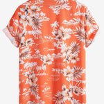 Palm Tree Tropical Flora Print Shirt & Swim Shorts Set