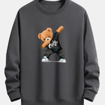 Cool Bear Print Relax Fit Crew Neck Sweatshirt & Jogging Pants Set