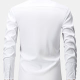 Long Sleeve Embroidered Hidden Buttons Placket Shirt