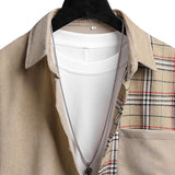Corduroy Plaid Patchwork Shirt