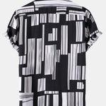 Color Block Print Button Up Shirt