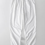 Geometric Jacquard Cuban Shirt & Straight Leg Linen Pants Set