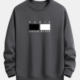 Paris Dream Maker Print Crew Neck Sweatshirt & Jogging Pants Set