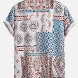 Scarf Print Button Up Shirt